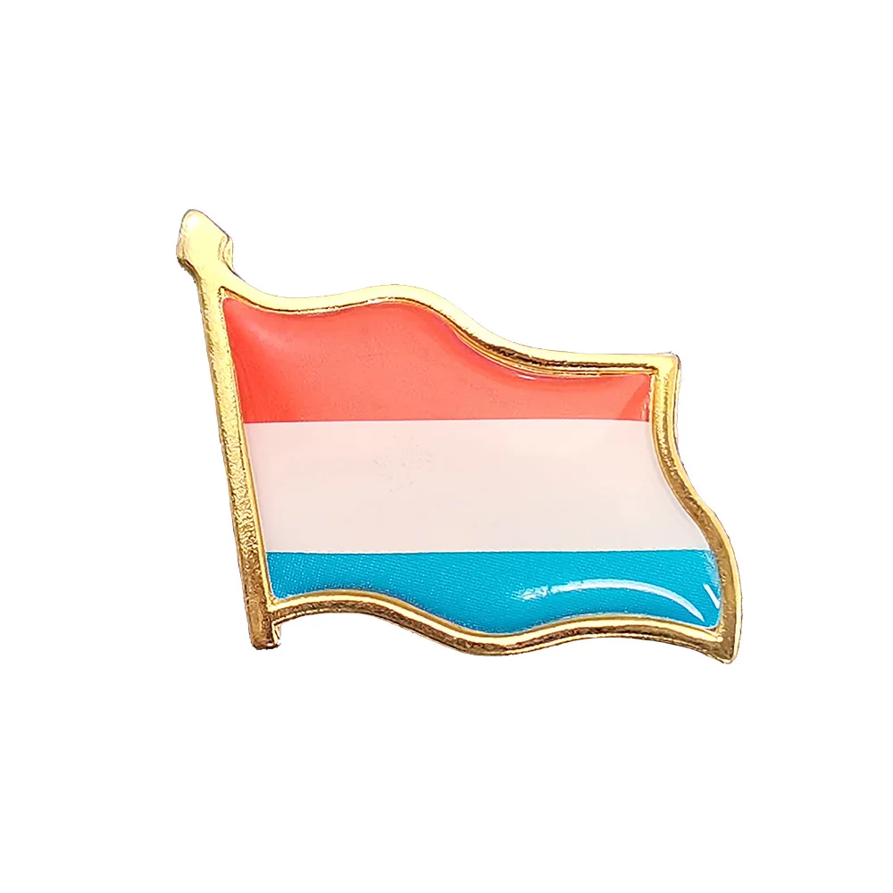

Electroplated Gold Luxembourg Flag Brooch Enamel Pins Badge Backpack/Hat/Collar/School Bag/Tie Clips Decoration Accessories