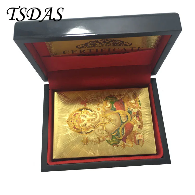 Одна колода Золотая фольга покер Индийский Бог стиль игральные карты