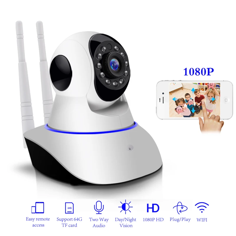 

IP-камера 1080P, беспроводная, с функцией ночного видения, 1920 х 1080