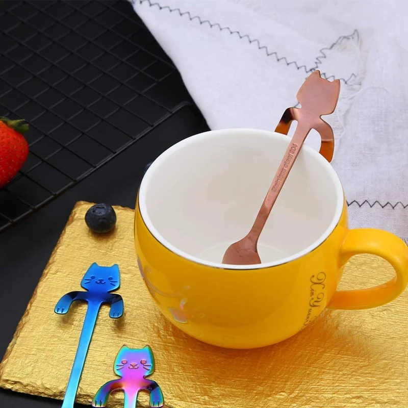 

Hot Sale Coffee Tea Set Cute Handle Creative Drinking Tools Kitchen Gadget Stainless Steel