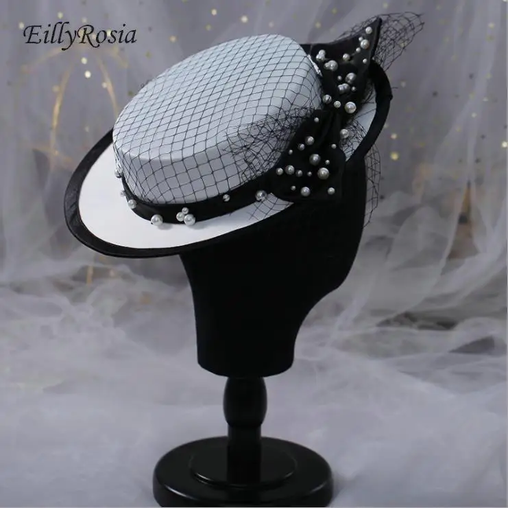 

Шляпа Женская сетчатая с бантом и жемчугом, в стиле ретро