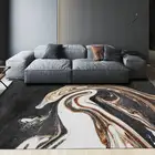 Современный абстрактный ковер с черной и белой мраморной текстурой, ковер для спальни, ковер для столовой, обеденного стола, длинный ковер для зала, на заказ