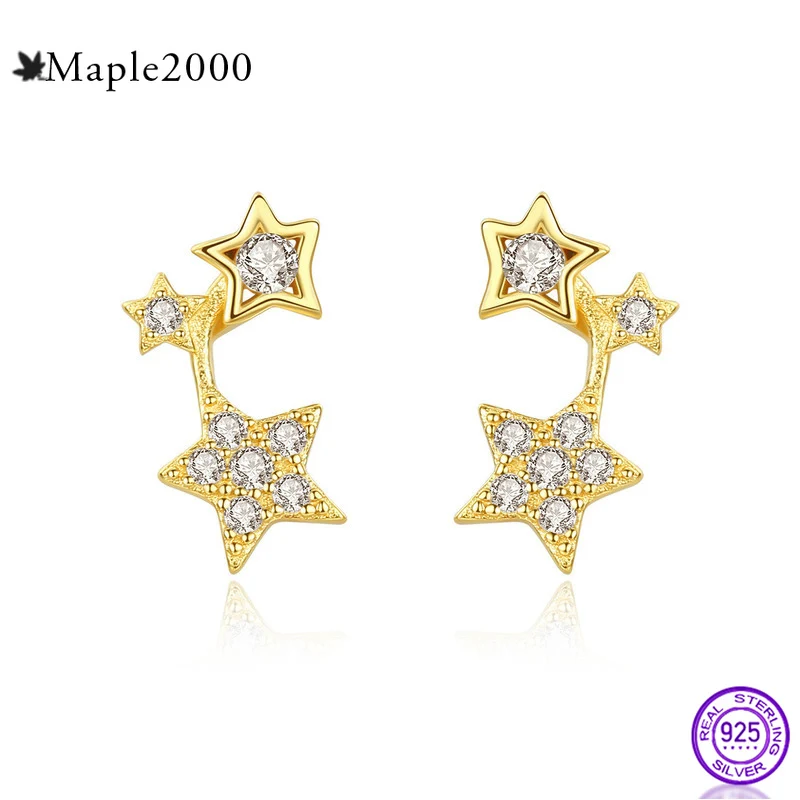 Женские серьги из серебра 925 пробы с подвеской в виде звезды|Серьги-гвоздики| |