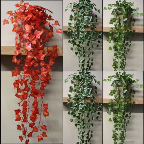 Красивые Украшенные искусственные цветы плющ лоза висячая гирлянда растение