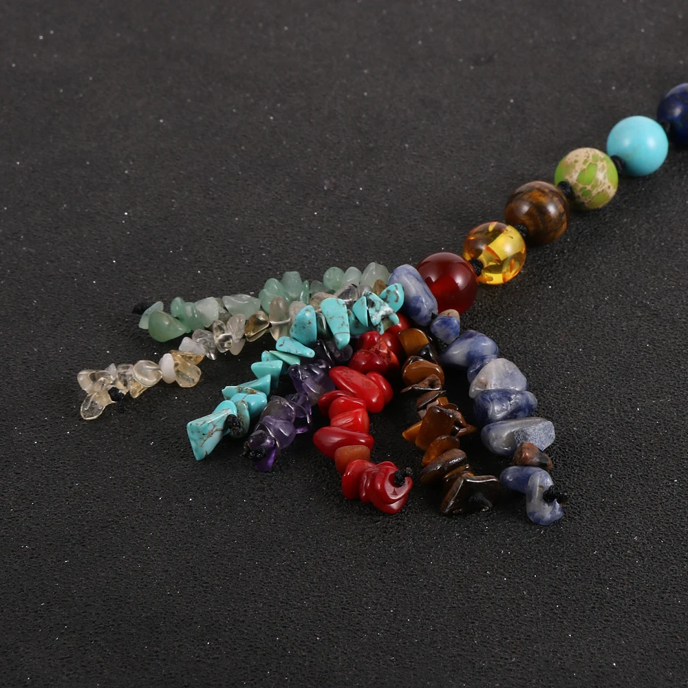 Natual чипы гравий 7 Чакр подвесные украшения для автомобиля амулет Исцеление йогой