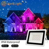 led rgb flood light 50w 100w ac 220v outdoor spotlight ip68 waterproof reflector projector floodlight bluetooth app smart lamp