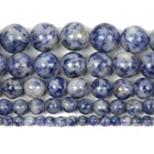 Бусины из натурального камня белого и синего цвета, 4681012 мм