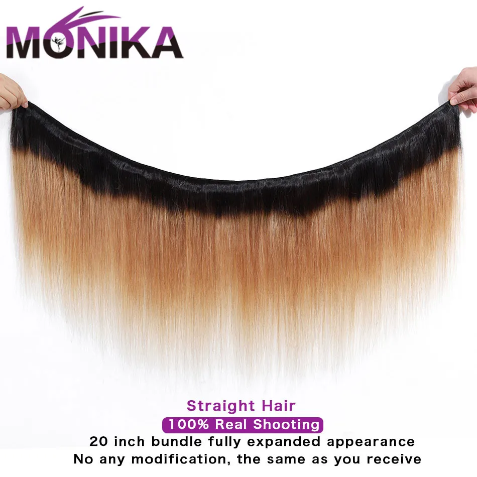 Моника прямые пряди для наращивания волос T1B/30 эффектом деграде (переход от