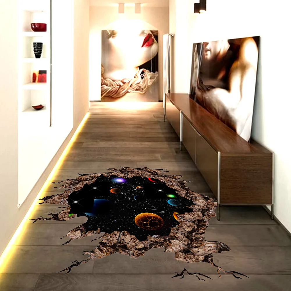 Трехмерные наклейки обои с принтом &quotпланеты&quot Подарочное украшение ПВХ 70*50 см