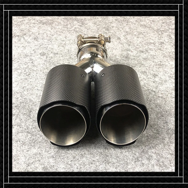 1 шт. матовая Y образная модель из углеродного волокна двойные выхлопные трубы