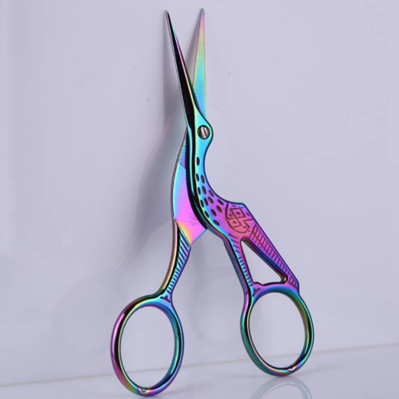 3Pcs Colorful Stainless Steel Sharp Tip Classic Stork Crane Guitar Hollow Leaves Design Sewing Scissors Shears DIY Tools | Инструменты