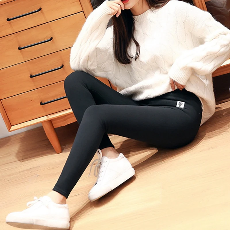 

M-XXL 8 Colors Winter Leggings Women's Warm Leggings High Waist Thick Velvet Legging Solid All-match Leggings Women