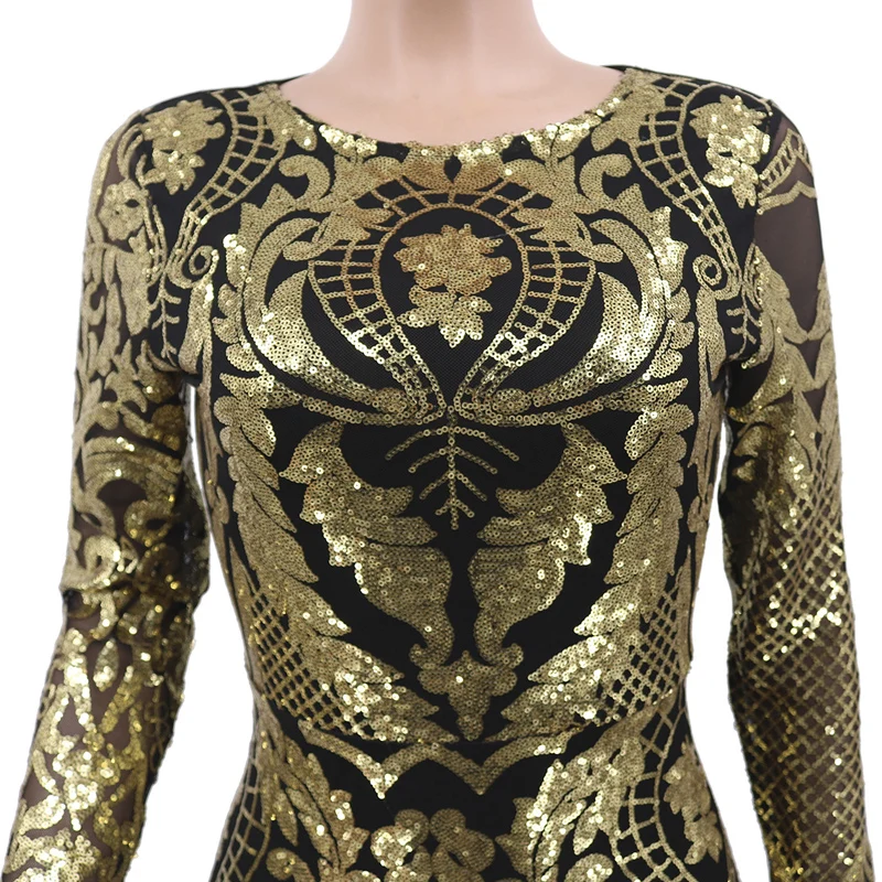 

Sexy Club Sequin Fishtail Maxi Mesh christmas Dress Women Long Sleeve Women Party Dresses Vestidos De fiesta Robe Ropa Mujer