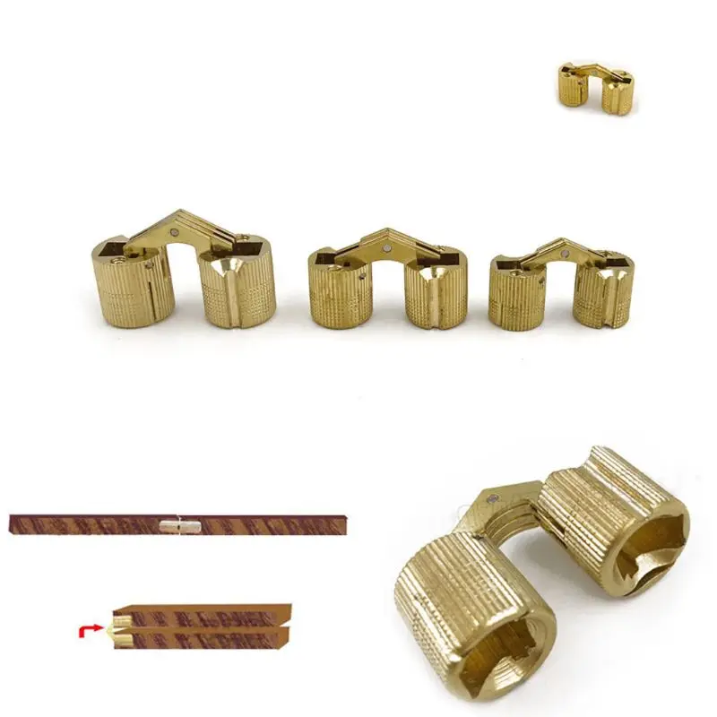 OOTDTY 8-18 мм медный бочонок петли шкафа Регулировка Скрытая Невидимый латунный