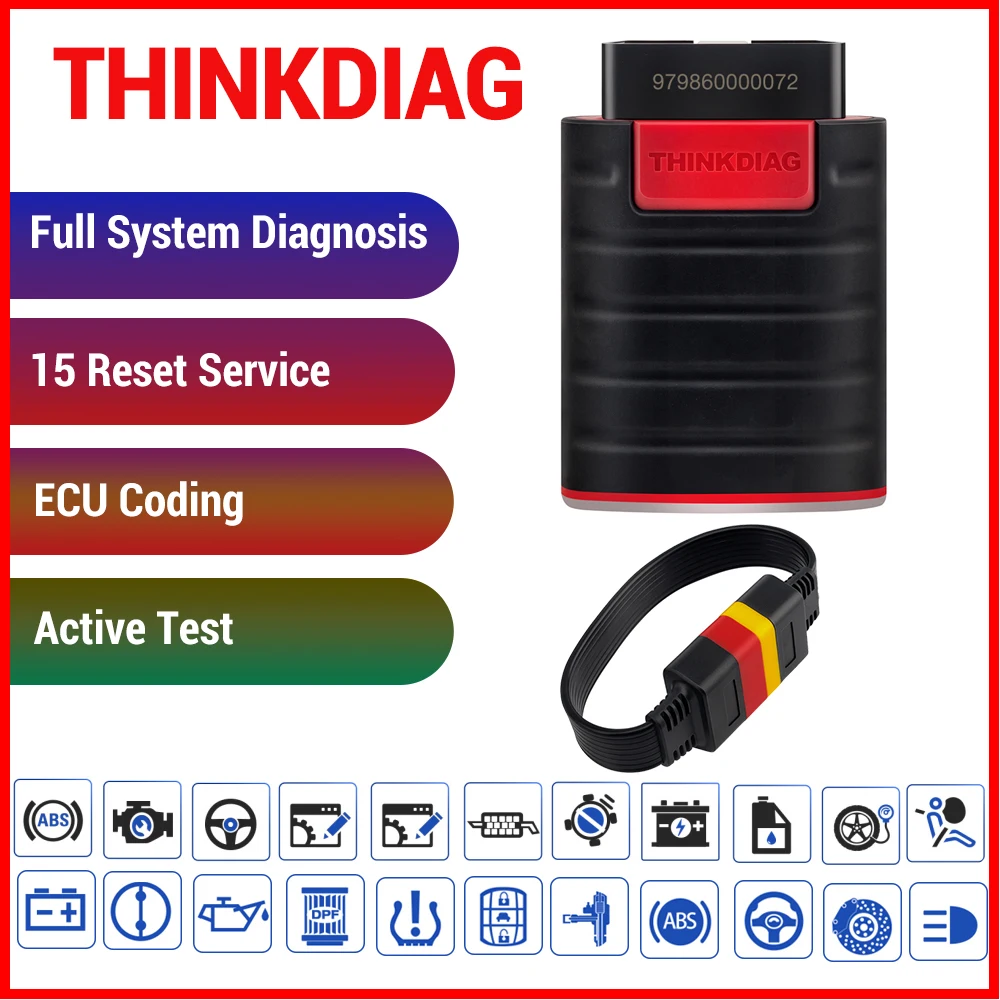 

THINKCAR THINKDIAG OBD2 Code Reader Scanner All System Bluetooth Andriod/IOS Diagnostic Tool 15 Reset Service PK EasyDiag AP200