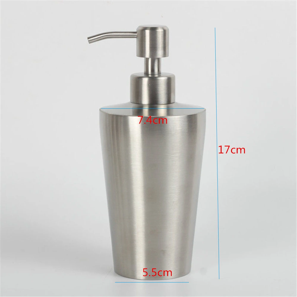 

350ml 400ml Stainless Steel Liquid Soap Dispenser Shampoo Home Hotel Lotion Detergent Sanitizer Bottle Bathroom Accessories