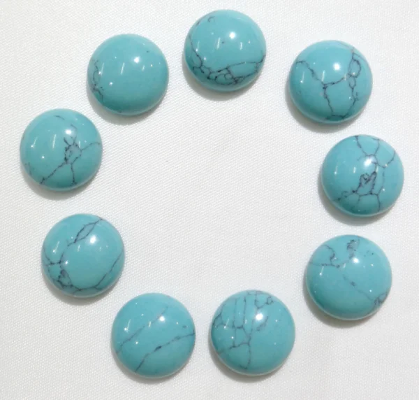 

Круглые бирюзовые бусины из натурального камня, без отверстий, 50 шт./12 мм
