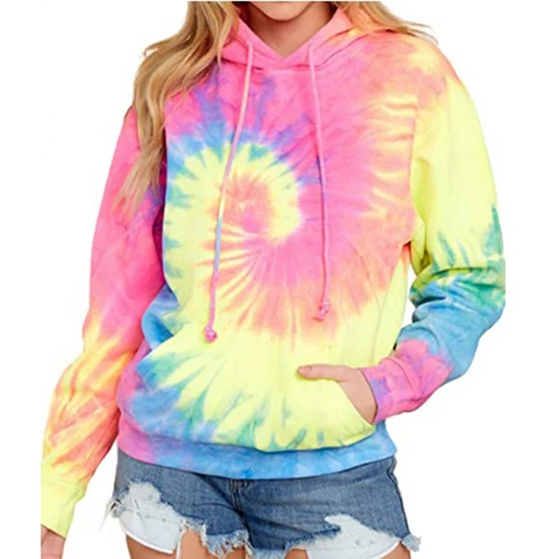 

Oversized Hoodie Women Tie Dye Print Sweatshirt Women Gradient Color PrintPullover Tops Long Sleeve Sweatshirts Hoodies