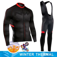 2022 new racing mountian bike cycling suit winter thermal fleece warm cycling jersey set men mtb bicycle clothing ropa ciclismo