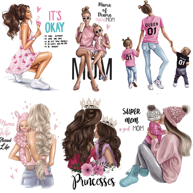 Для мамы и ребенка термо Стикеры для одежды нашивки на одежду Переводные