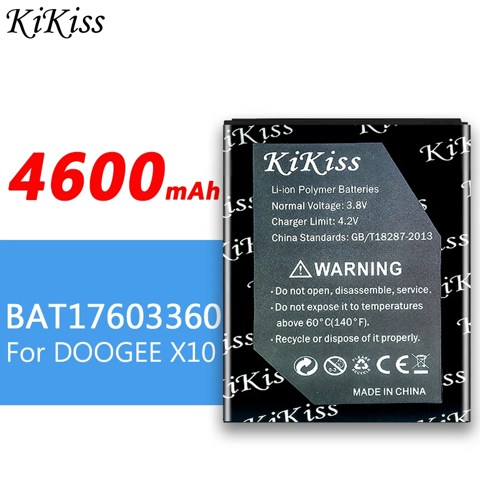 

KiKiss for DOOGEE X10 BAT17603360 Replacement 4600mAh Parts Backup Battery for DOOGEE X10 X 10 Smart Phone Battery