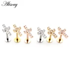 Alisouy 1 шт. Сталь Циркон тыквы-кареты украшены прозрачными 16G, пупка, кольцо для пирсинга губ Бар Кольца гвоздик для пирсинга в хряще уха ювелирные изделия для пирсинга тела для Для женщин Мужчины