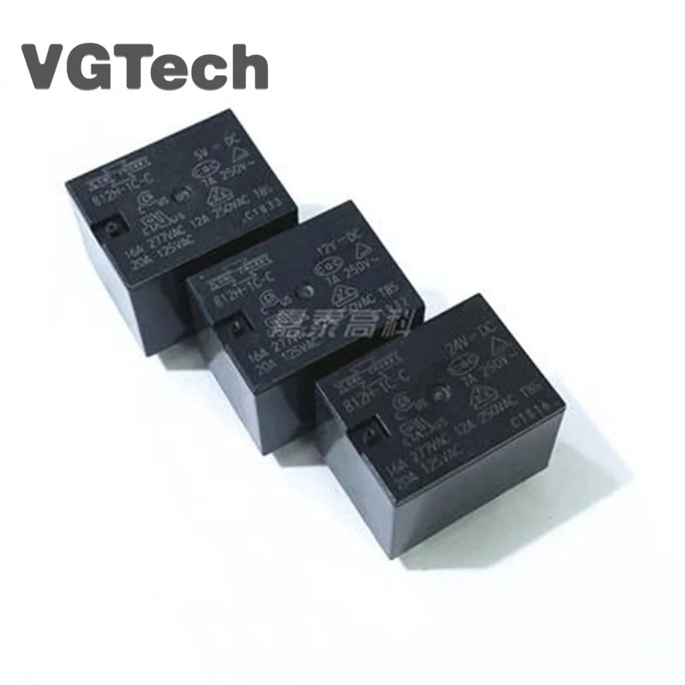 

10PCS/LOT 100% New Relay 812H-1C-C-12VDC 812H-1C-C-24VDC 812H-1C-C-5VDC 812H 1C C 12V 812H-1C-C DC24V 5PINS 12A 5V 12V 24V