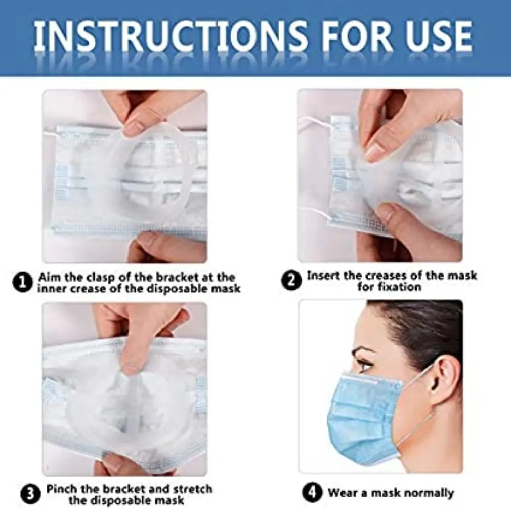 

5 packs of disposable masks Inner pad bracket support frame Non-stick lipstick Mask breathing accessories for adult