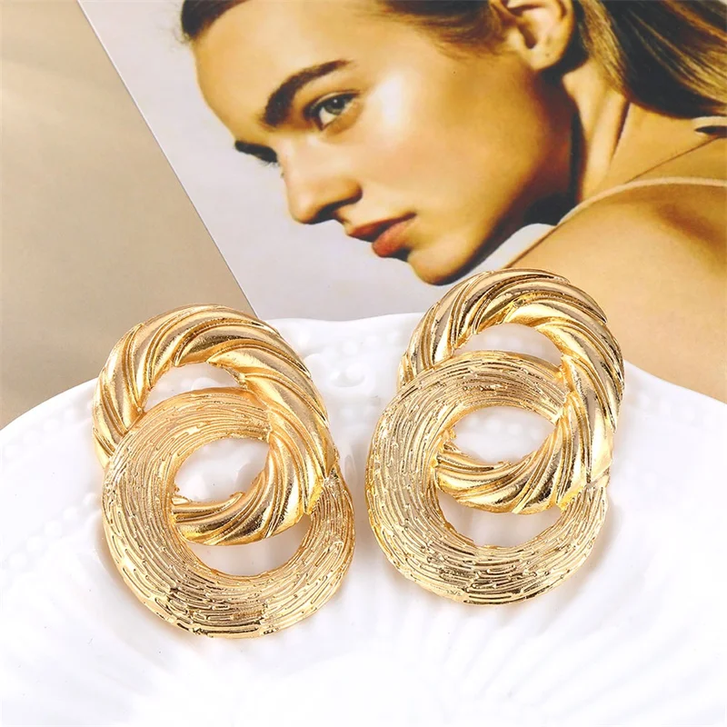 Винтажные висячие серьги подвески для женщин геометрические металлические