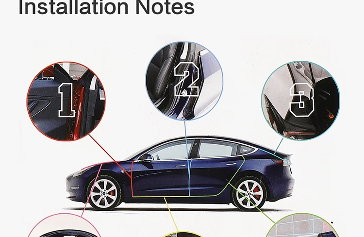 Автомобильный подавление шума полосы LUCKEASY для Tesla модель 3- автомобильный подавление шума полосы 6 шт./компл