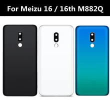 Back Battery Cover Housing Door Lid Rear Case For Meizu 16 16th M882Q Battery Cvoer with Camera Frame Glass Lens