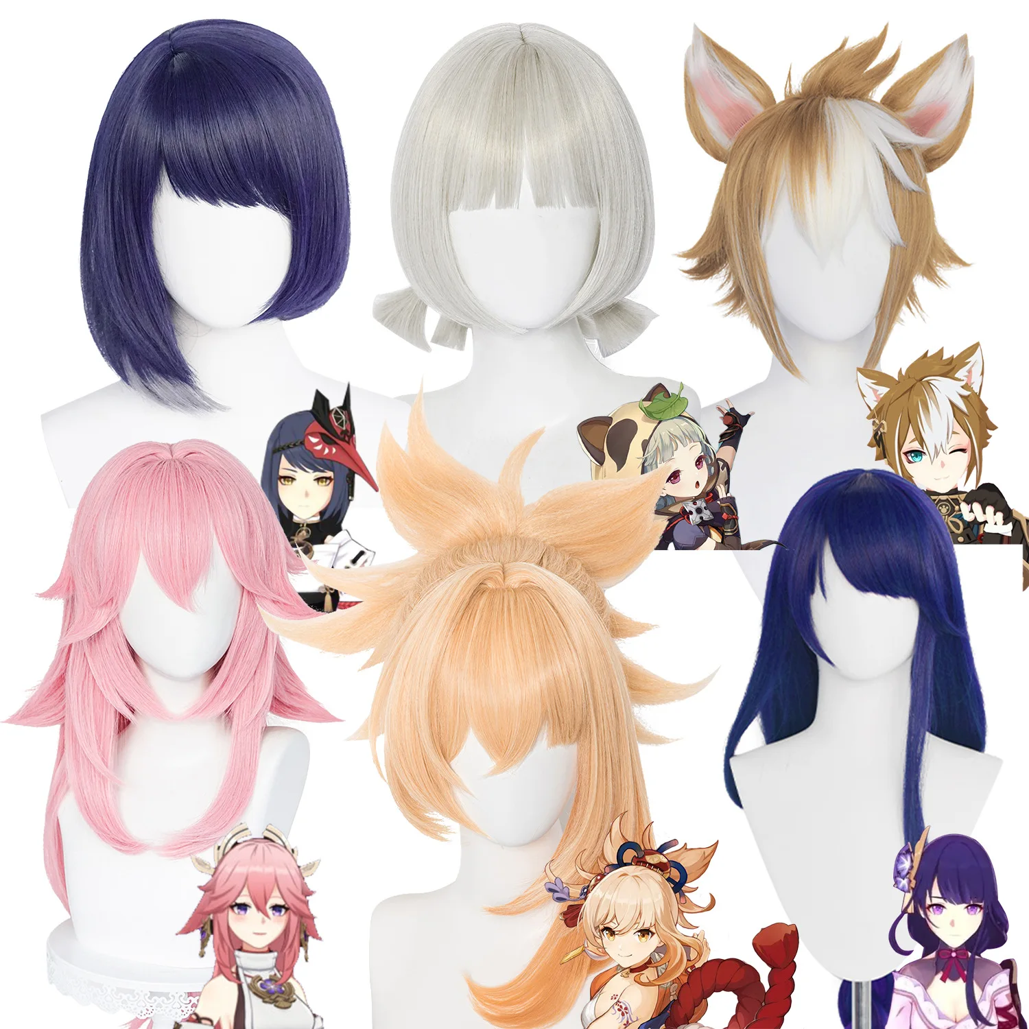 

Парики для косплея по мотивам аниме «Genshin Impact»