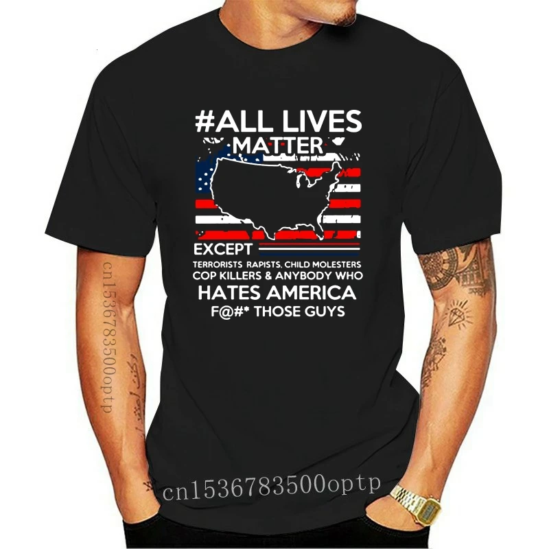 

New All Lives Matter Novelty Patriotic T Shirt Political America Fashion Tee