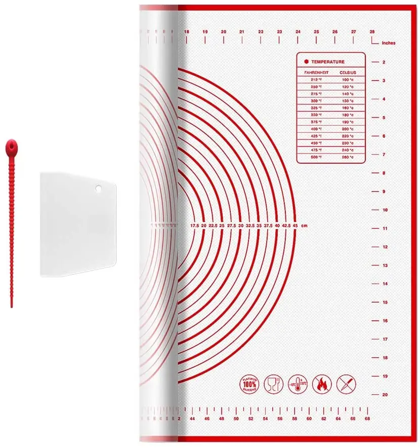 Силиконовый коврик для выпечки нескользящий теста раскатки с измерениями пасты
