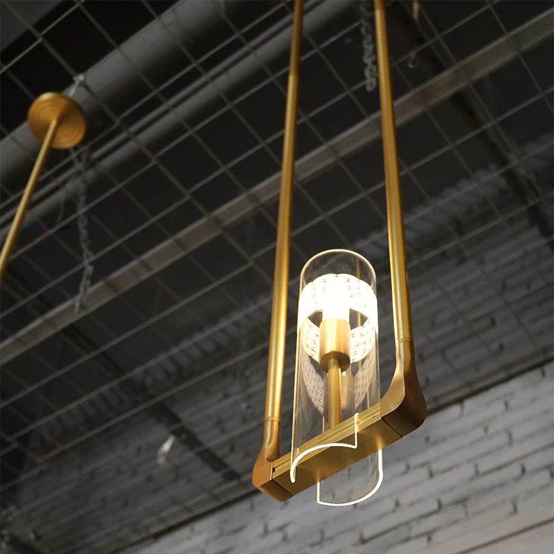 Американский RH Led медный роскошный светильник для столовой E14 подвесной стержень