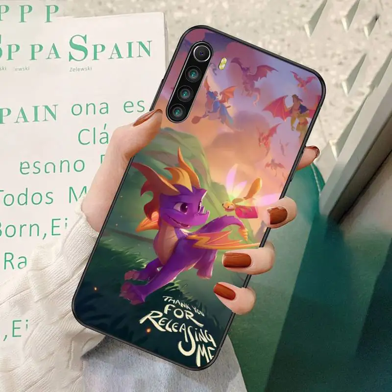 

LJHYDFCNB Black TPU Spyro Phone Case For Redmi 7 8 9 A K20 30 Pro Note 8 9 Pro 9s