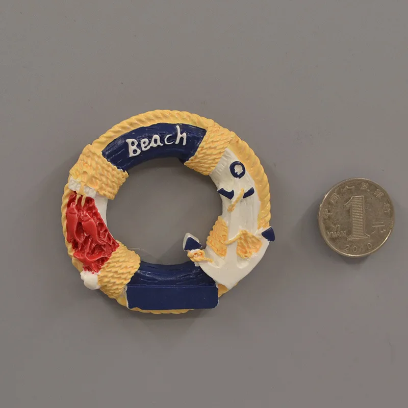 Life buoy boat 1 Магнит на холодильник, сувенир, Средиземноморский стиль, магниты, декор для холодильников, магнитная наклейка, украшение дома, доска объявлений, магнит - Цвет: Life buoy boat 1