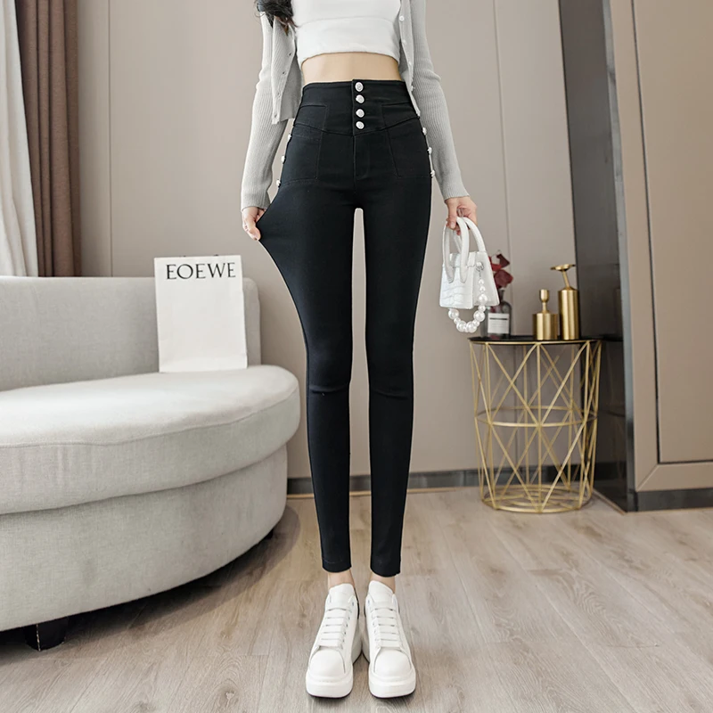 Cheap wholesale 2021 spring  autumn new fashion casual Popular long women Pants woman female OL  high waisted pants At882
