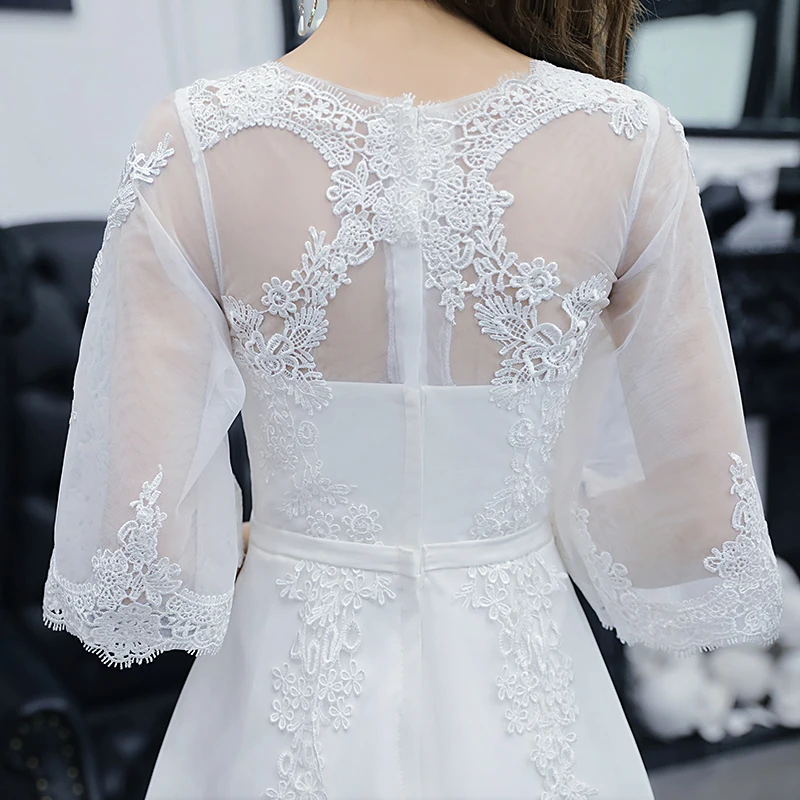 Размера плюс белые платья для выпускного вечера Короткие вечерние а силуэта с V