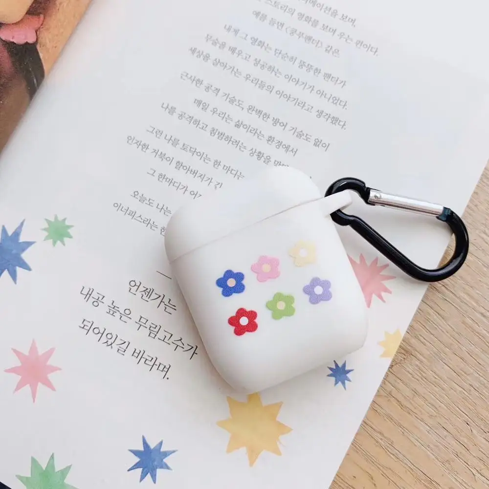 Flower Для AirPods случае 3D мультяшный наушник чехол для Apple Airpods 2 забавные интимные аксессуары защитную крышку с палец кольцо ремень - Цвет: Flower