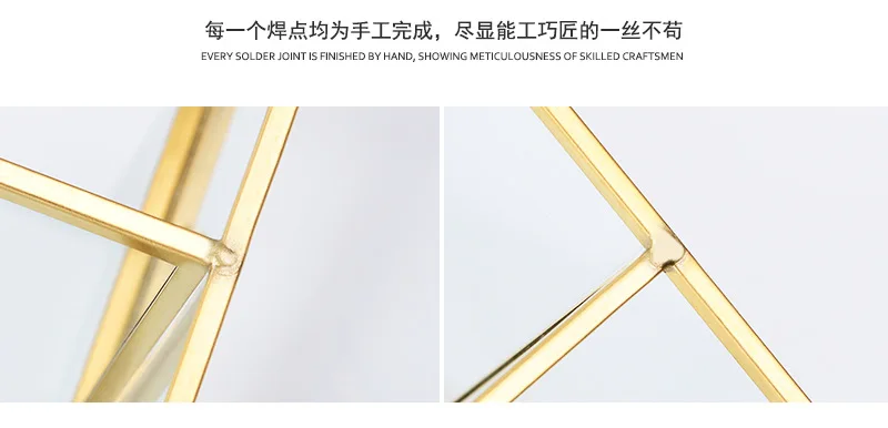 

Large capacity Glass Makeup organizer rotatable Bathroom Cosmetic storage golden edge jewel Box makeup brush Lipstick organizer