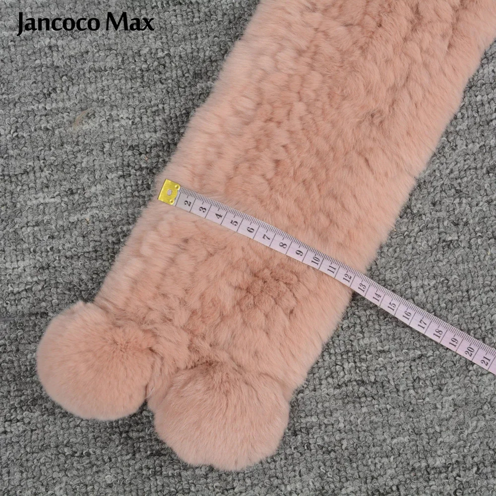 Jancoco Max настоящий шарф из меха кролика Рекс женская мода Стиль Длинные Глушитель
