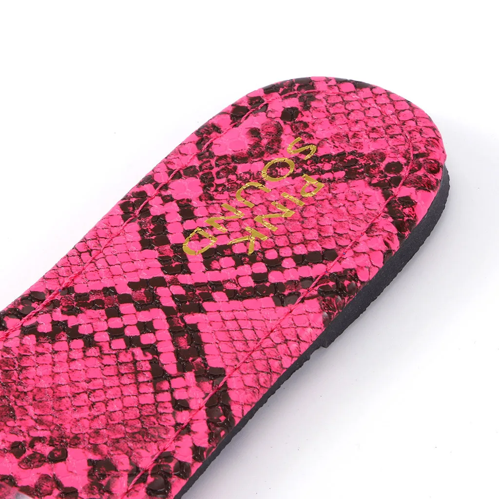 

Transparent Slippers Women Big Size Snakeskin Flat Heels Summer Shoes Comfort Open Toe Outdoor Beach Slippers Mujer