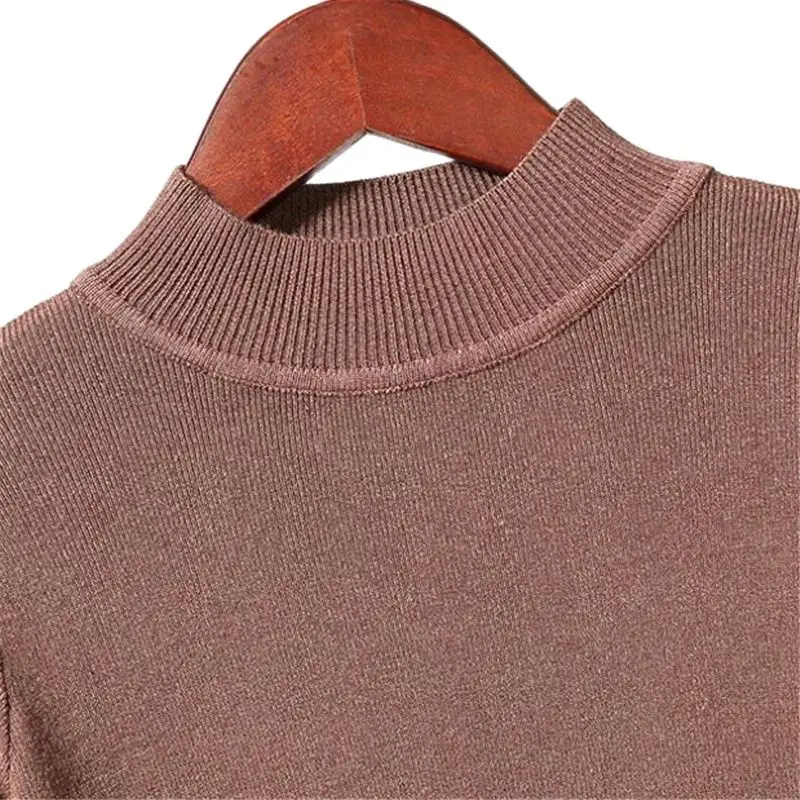 

Female Stretch Knit Gilet Chandail Woman Spring Sweaters Breathable Slim Sweater Autumn Skinny Tops Hedging Half Knit Chaleco