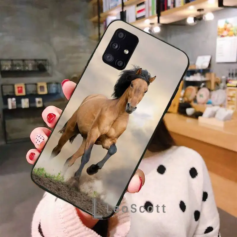 

Horse Animal Running cool Phone Case For Samsung A40 A50 A51 A71 A20E A20S S8 S9 S10 S20 Plus note 20 ultra 4G 5G