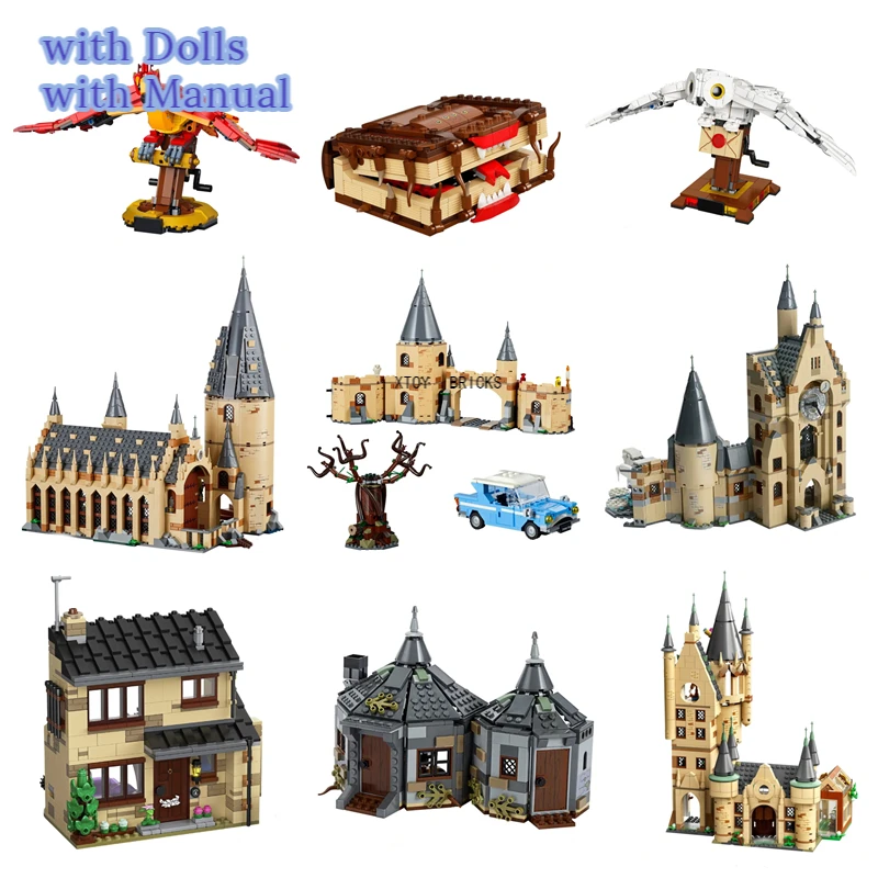 

Новый волшебный замок Харрис, школьные строительные блоки, кирпичная мультяшная фигурка, игрушки, модель, аниме подарки для детей