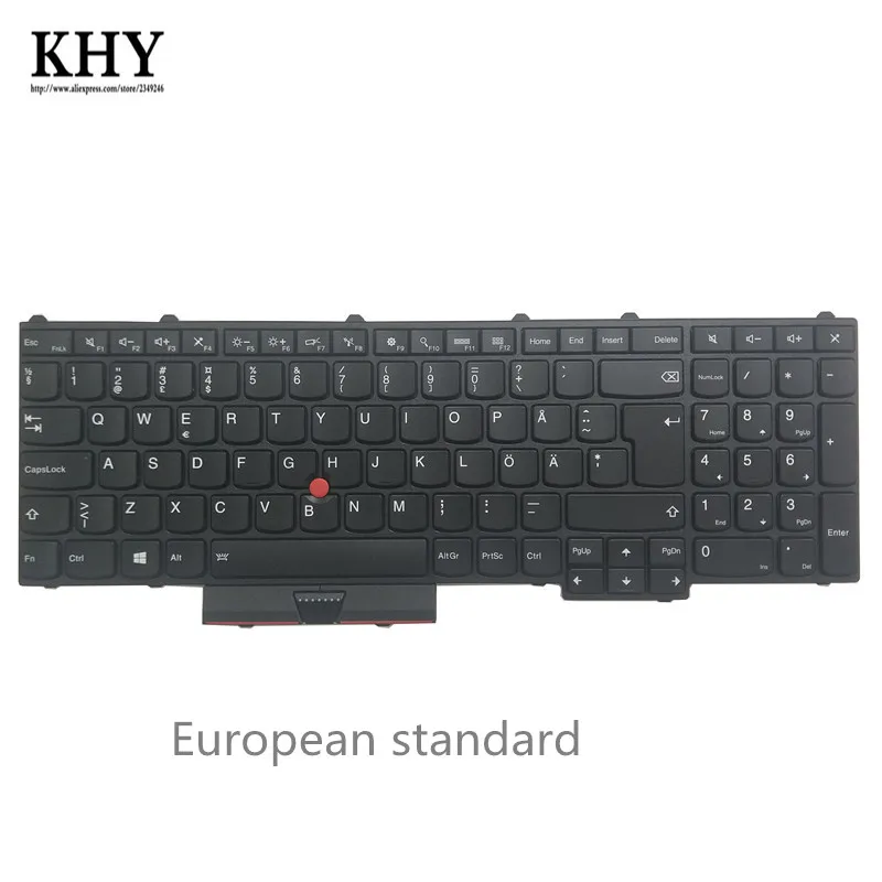 Новая Оригинальная клавиатура с подсветкой для ThinkPad P50 P70 P51 P71 европейский