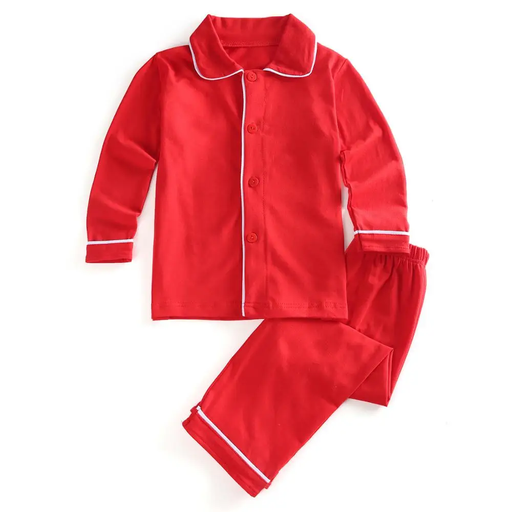 Пижама детская осенне-зимняя красная с длинным рукавом  Детская одежда и | Пижамы для девочек -1005001437215451