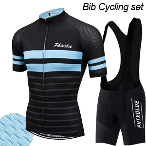 Bib Cycling Set Phtxolue, набор для велоспорта, Мужская одежда для велоспорта, одежда для велоспорта, дышащая, анти-УФ, комплект одежды для велоспорта, костюм для велоспорта, комплекты из Джерси - Цвет: Bib Cycling Set