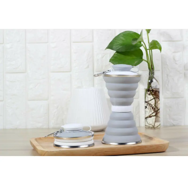 2020 Functional Newest White Gray Pink Blue 500ml Collapsible Coffee Cup Foldable Reusable Silicone Mug For Travel Camping | Дом и сад